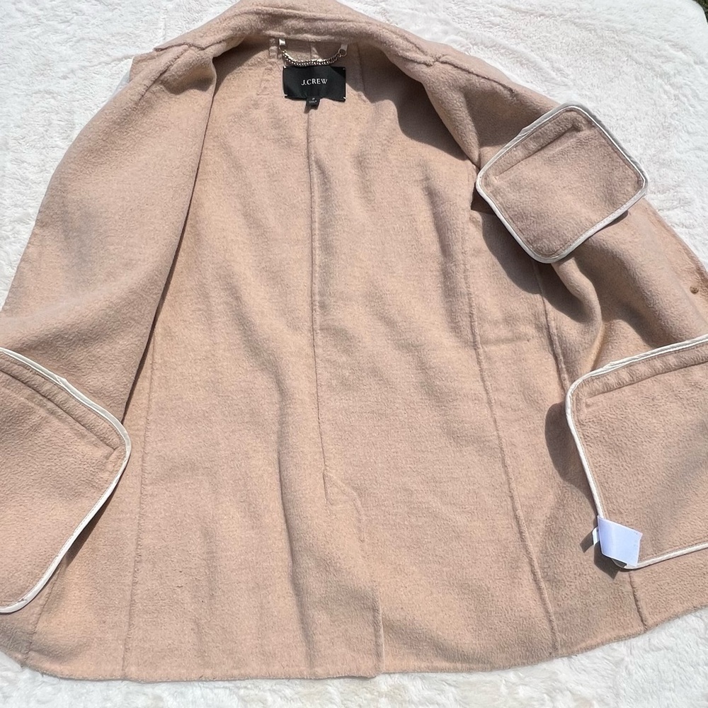 J.Crew Double Face Wool Blend Blazer Coat Ivory Tan Preppy Classic Size 2 - Picture 8 of 11